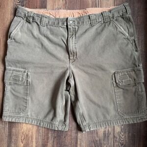 Duluth Trading Co Fire Hose Cargo Shorts Mens‎ 48 Green Cotton 11 Inseam 71702